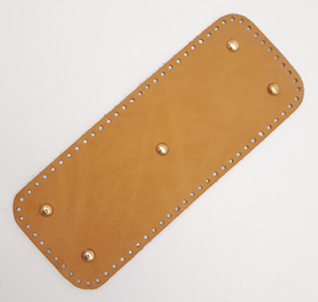 Çanta Aksesuar Gerçek Deri Açık Taba 30x12 cm Dikdörtgen Light Gold Metalli Çanta Tabanı