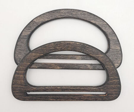 Nusrat Bilişim Çanta Aksesuar Köprülü D Model 8.5x15 cm Haki Renk Ahşap Çanta Sapı