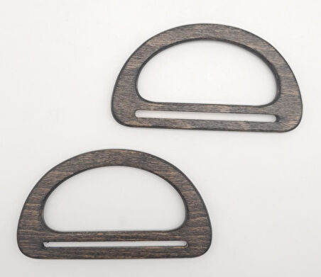 Nusrat Bilişim Çanta Aksesuar Köprülü D Model 8.5x15 cm Haki Renk Ahşap Çanta Sapı