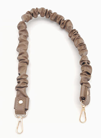 Çanta Aksesuar 70 cm Büzgü Model Suni Deri Vizon Renk Çanta Sapı Light Gold Metalli