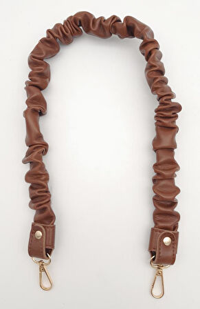 Çanta Aksesuar 70 cm Büzgü Model Suni Deri Taba Renk Çanta Sapı Light Gold Metalli