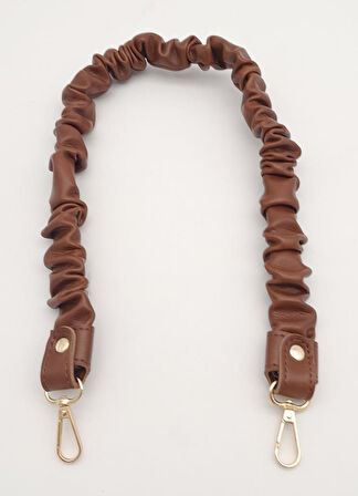 Çanta Aksesuar 70 cm Büzgü Model Suni Deri Taba Renk Çanta Sapı Light Gold Metalli