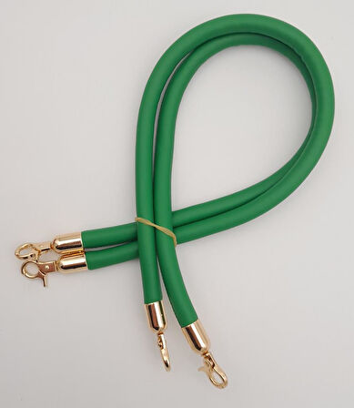 Çanta Aksesuar Çift Kordon Çanta Sapı Yeşil Renk Light Gold Metalli