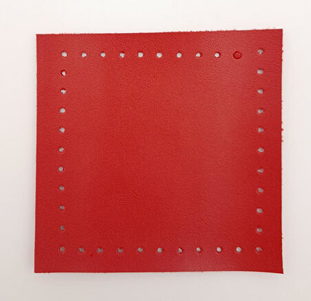 Çanta Aksesuar 10x10 cm Kare Suni Deri Kırmızı Renk 1 Adet