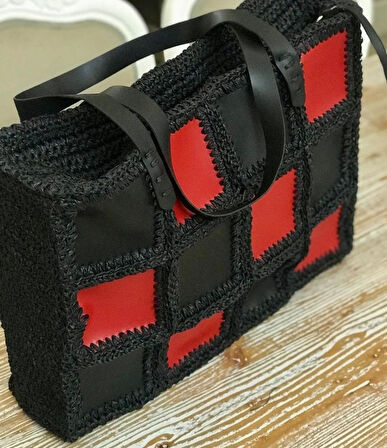 Çanta Aksesuar 10x10 cm Kare Suni Deri Siyah Renk 1 Adet