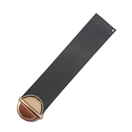 Çanta Aksesuar 18x4 cm Tek Kat Suni Deri Siyah Renk Kapak No:2 Light Gold Metal