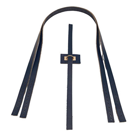 Çanta Aksesuar Gerçek Deri Köprü Kilitli Çanta Seti Lacivert Renk Light Gold Metalli