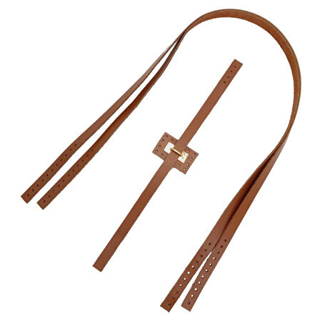 Çanta Aksesuar Gerçek Deri Köprü Kilitli Çanta Seti Sütlü Kahve Renk Light Gold Metalli