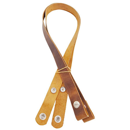 Çanta Aksesuar Gerçek Deri Çıtçıtlı Çanta Sapı Crazy Oil Hardal Sarı Renk Gümüş Metalli