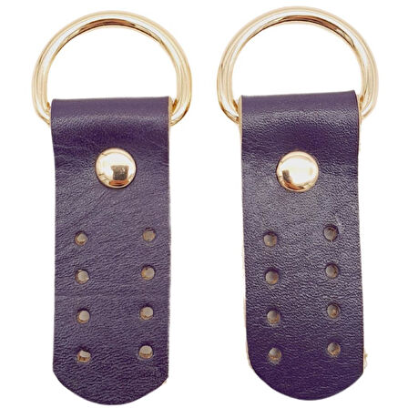 Çanta Aksesuar Gerçek Deri Sapucu (Böce) Mor Renk Light Gold Metalli