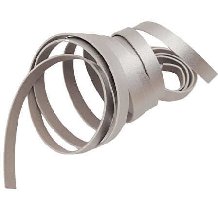 Nusrat Bilişim Çanta Aksesuar 1 cm Şerit Suni Deri Gümüş Renk 1 metre