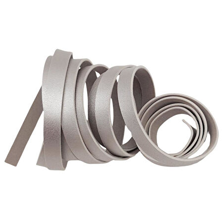 Nusrat Bilişim Çanta Aksesuar 1 cm Şerit Suni Deri Gümüş Renk 1 metre