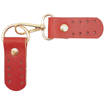 Çanta Aksesuar Gerçek Deri Kancalı Böce (Kilit) Kırmızı Renk Light Gold Metalli