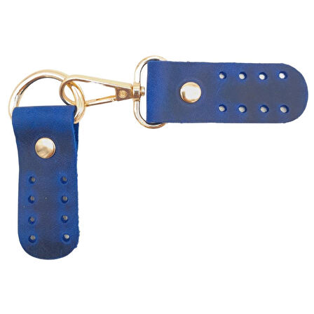 Çanta Aksesuar Gerçek Deri Kancalı Böce (Kilit) Crazy Oil Saks Mavi Renk Light Gold Metalli