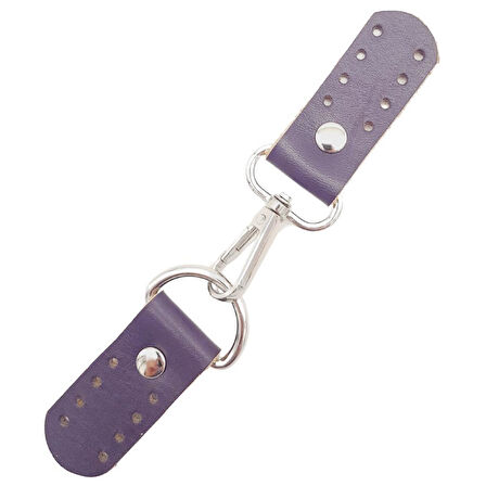 Çanta Aksesuar Gerçek Deri Kancalı Böce (Kilit) Mor Renk Gümüş Metalli