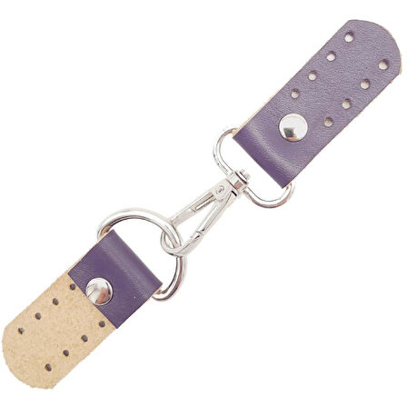 Çanta Aksesuar Gerçek Deri Kancalı Böce (Kilit) Mor Renk Gümüş Metalli