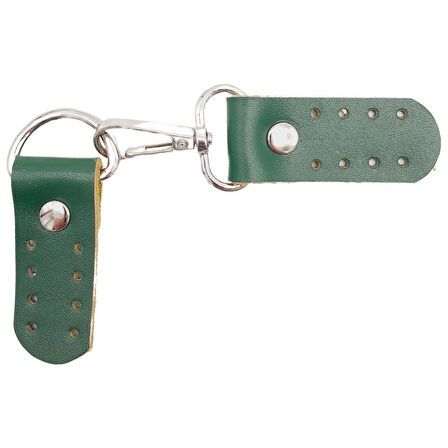Çanta Aksesuar Gerçek Deri Kancalı Böce (Kilit) Yeşil Renk Gümüş Metalli