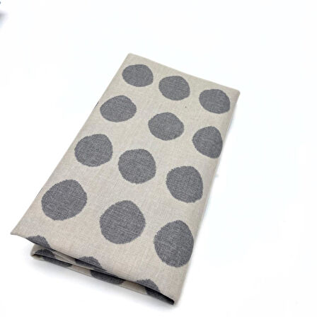 Nusrat Bilişim Çanta Aksesuar 90x50 cm Duck Astarlık Kumaş Gri Büyük Puantiye