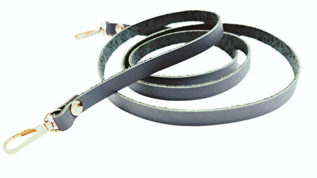Çanta Aksesuar Gerçek Deri Spagetti Model Gri Renk Light Gold Metal Çanta Sapı