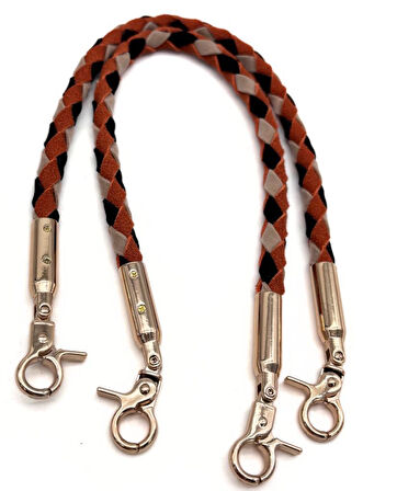 Çanta Aksesuar Renkli  43 cm  Örme Çanta Sapı Light Gold  Metal