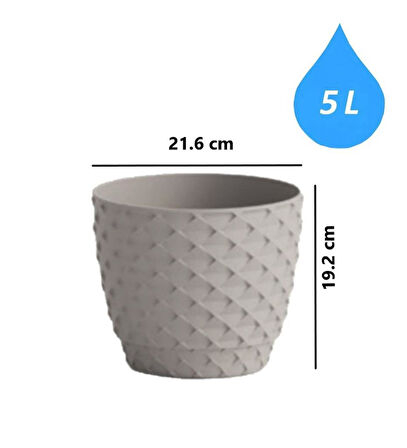 Omnipazar SO-KAP4 Kapadokya Dekoratif Plastik Saksı 5 Litre No 4