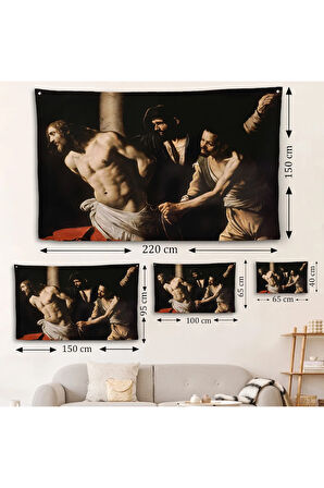 Caravaggio - Sütündaki İsa Duvar Örtüsü - Christ at the Column-7062