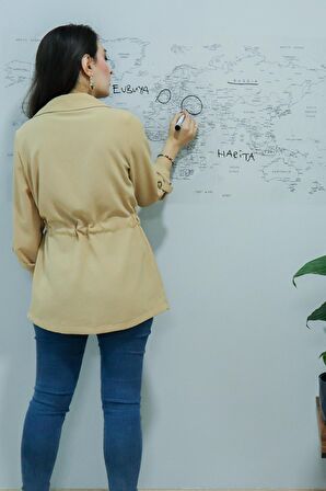 Dünya Haritası - Yapışkansız Tutunan, Not Belge Fotoğraf Kağıt Tutucu Özellikli Statik Akıllı Kağıt