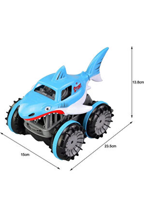 Kumandalı Köpek Balığı Araç – Suda ve Karada Giden 360° Dönüşlü, Işıklı 2.4 GHz R/C Oyuncak