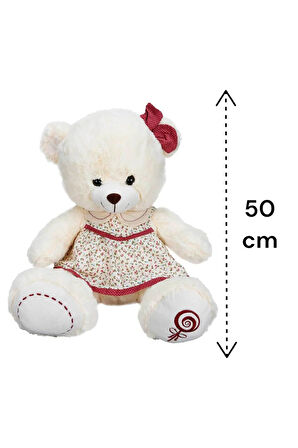 Elbiseli Yumuşak Peluş Ayı – 50 cm Sevgi Dolu Hediye