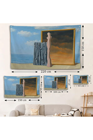 René Magritte - Deniz Kıyısında Kompozisyon Duvar Örtüsü-7063