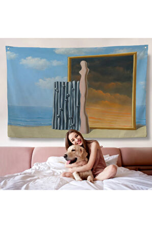 René Magritte - Deniz Kıyısında Kompozisyon Duvar Örtüsü-7063