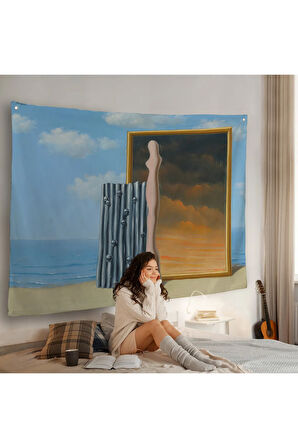 René Magritte - Deniz Kıyısında Kompozisyon Duvar Örtüsü-7063