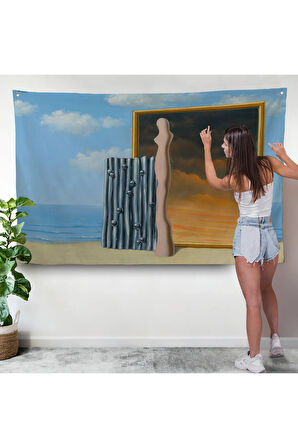 René Magritte - Deniz Kıyısında Kompozisyon Duvar Örtüsü-7063