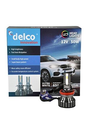 Delco Special Serisi H8 Led Xenon Led Far 8000 Lümen 6500k