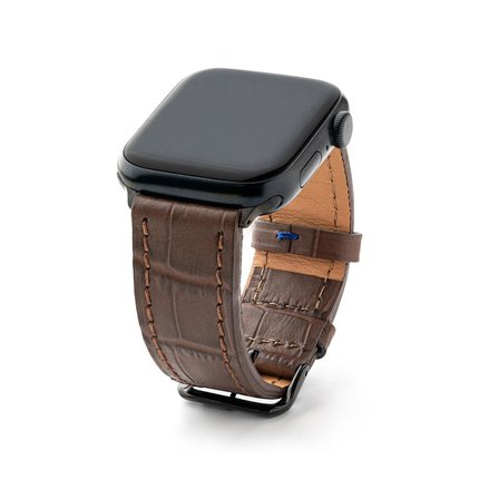  Crocco Kahverengi Gerçek Deri Apple Watch Kordon Seri 1-8, SE, Ultra ve Ultra 2 ile uyumlu