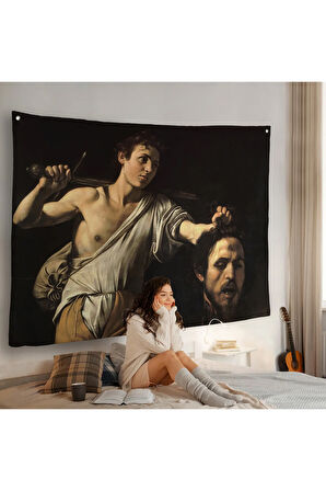 Caravaggio - David with the Head of Goliath, Davud Goliath'ın Başı Duvar Örtüsü-7066