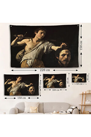 Caravaggio - David with the Head of Goliath, Davud Goliath'ın Başı Duvar Örtüsü-7066