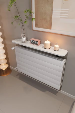 Petek Üstü Dresuar Ergonomik Uçan Raf Kalorifer Peteği Rafı 100 Cm Beyaz