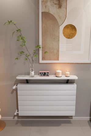 Petek Üstü Dresuar Ergonomik Uçan Raf Kalorifer Peteği Rafı 100 Cm Beyaz