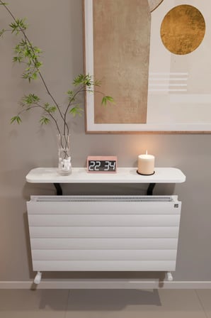 Petek Üstü Dresuar Ergonomik Uçan Raf Kalorifer Peteği Rafı 80 Cm Beyaz