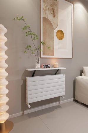 Petek Üstü Dresuar Ergonomik Uçan Raf Kalorifer Peteği Rafı 80 Cm Beyaz