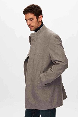Ds Damat Regular Fit Gri Kaşe Kaban 5HF08ORT10002 5HF08ORT10002