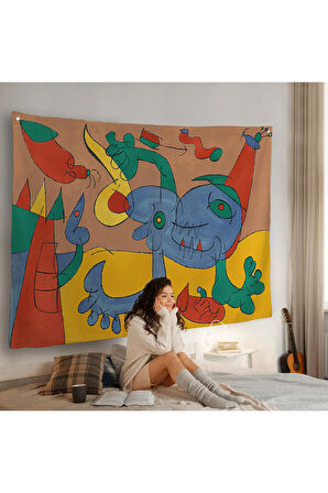 Joan Miro Soyut Sanat Duvar Örtüsü-7068