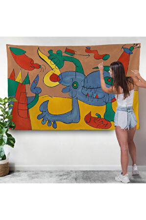 Joan Miro Soyut Sanat Duvar Örtüsü-7068