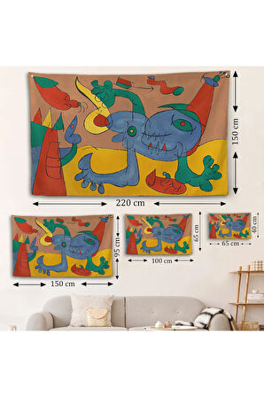Joan Miro Soyut Sanat Duvar Örtüsü-7068