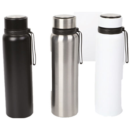 Süzgeçli Paslanmaz Çelik Termos (1000 ML) - Gümüş