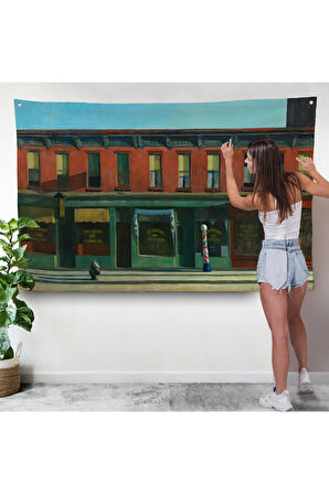 Edward Hopper - Pazar Sabahının Erken Saatleri Duvar Örtüsü - Early Sunday Morning-7069