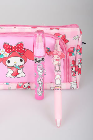 x Dekomus Lisanslı My Melody Sweet Berry Collection Kalem Çantası,Roket Silgi,Cetvel,Uçlu Kalem Seti