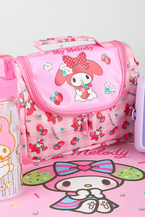 x Dekomus Lisanslı My Melody Sweet Berry Collection Termoslu Beslenme Çantası,Beslenme Kabı,Matara,Beslenme Örtüsü Seti