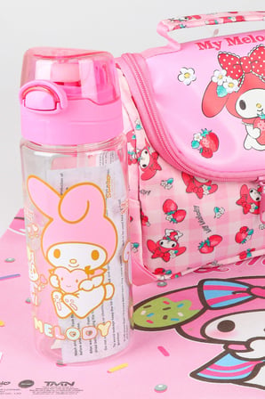 x Dekomus Lisanslı My Melody Sweet Berry Collection Termoslu Beslenme Çantası,Beslenme Kabı,Matara,Beslenme Örtüsü Seti